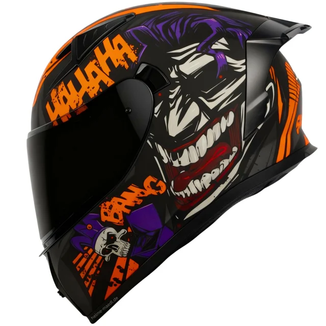 Motorradhelm Sting SKS Surprise Neonorange Sonnenblende + Schwarzes Visier