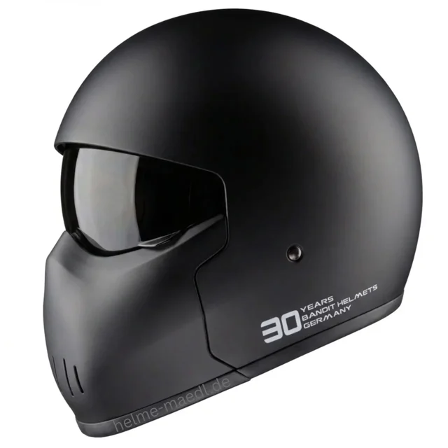Bandit Beast Jet Helm Mit Abnehmbaren Kinnteil Schwarz-Matt